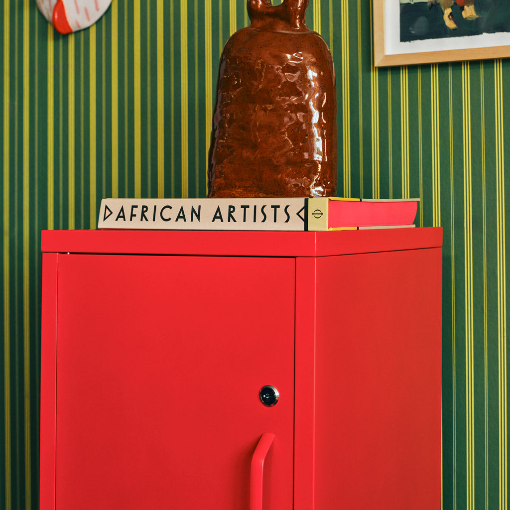 Sugar Cube Side Table - Red Polka